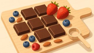 チョコレートとベリー・ナッツの健康的な組み合わせ