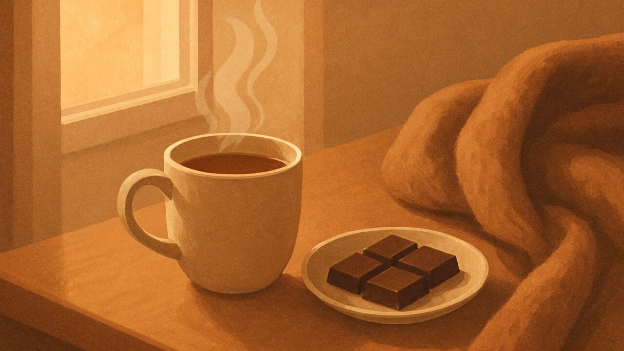 チョコレートと紅茶でくつろぐストレス軽減の時間