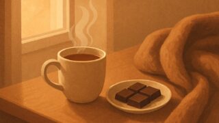 チョコレートと紅茶でくつろぐストレス軽減の時間