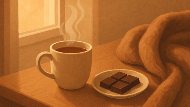 チョコレートと紅茶でくつろぐストレス軽減の時間