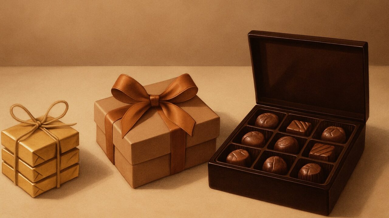 予算別に並んだ3種類のチョコレートギフト