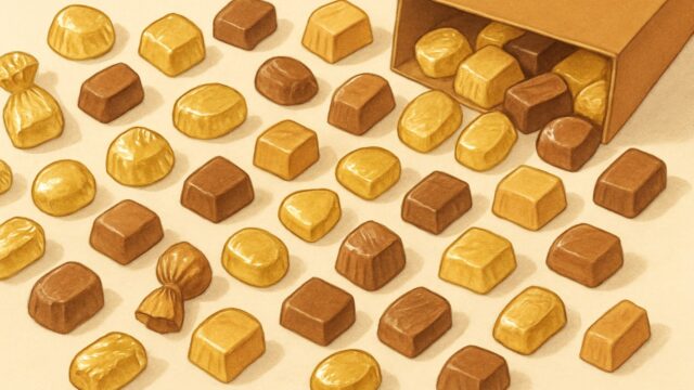 職場で配れる個包装チョコレートがたくさん並んだ様子